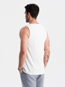 Ombre Clothing Biele bavlnené pánske základné tielko Ombre Clothing