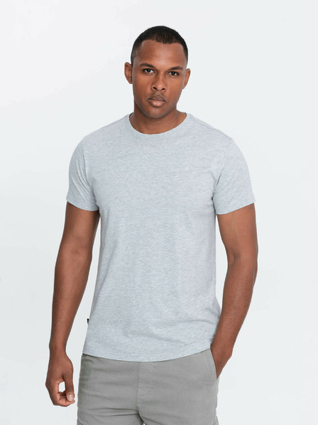 Ombre Clothing Svetlošedé pánske základné tričko Ombre Clothing