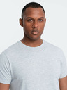 Ombre Clothing Svetlošedé pánske základné tričko Ombre Clothing