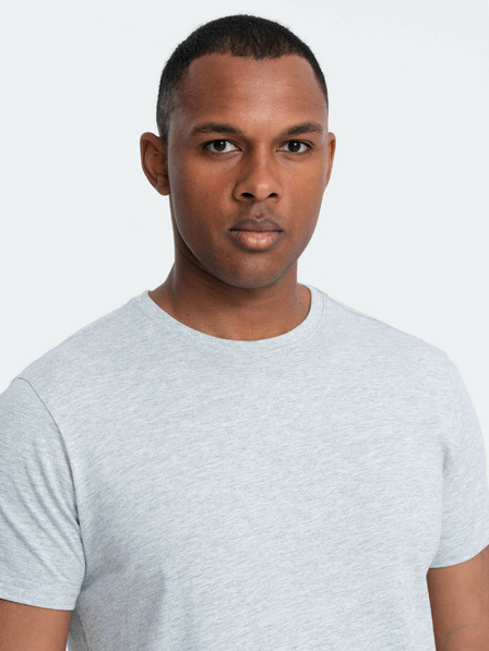 Ombre Clothing Svetlošedé pánske základné tričko Ombre Clothing