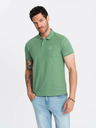 Ombre Clothing Zelená pánska základná polokošeľa Ombre Oblečenie