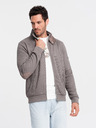 Ombre Clothing Šedá pánska bunda s vysokým golierom a flísovým vnútrom Ombre Clothing