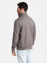 Ombre Clothing Šedá pánska bunda s vysokým golierom a flísovým vnútrom Ombre Clothing