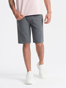 Ombre Clothing Šedé pánske základné teplákové šortky Ombre Clothing