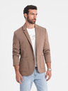 Ombre Clothing Béžové pánske sako s vreckami Ombre Clothing