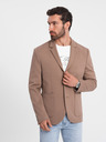 Ombre Clothing Béžové pánske sako s vreckami Ombre Clothing
