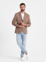 Ombre Clothing Béžové pánske sako s vreckami Ombre Clothing