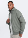 Ombre Clothing Khaki pánska bunda s vysokým golierom a flísovým vnútrom Ombre Clothing