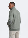 Ombre Clothing Khaki pánska bunda s vysokým golierom a flísovým vnútrom Ombre Clothing