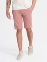 Ombre Clothing Ružové pánske základné teplákové šortky Ombre Clothing