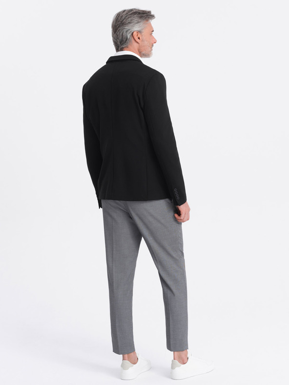 Ombre Clothing Čierne pánske sako s vreckami Ombre Clothing