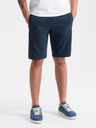 Ombre Clothing Tmavomodré pánske základné teplákové šortky Ombre Oblečenie