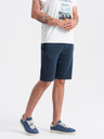 Ombre Clothing Tmavomodré pánske základné teplákové šortky Ombre Oblečenie