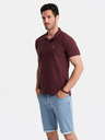 Ombre Clothing Vínová pánska základná polokošeľa Ombre Oblečenie