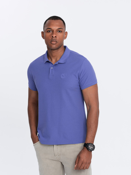 Ombre Clothing Fialové pánske základné polo tričko Ombre Clothing