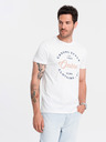 Ombre Clothing Biele pánske tričko s potlačou Ombre Clothing