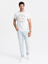 Ombre Clothing Biele pánske tričko s potlačou Ombre Clothing