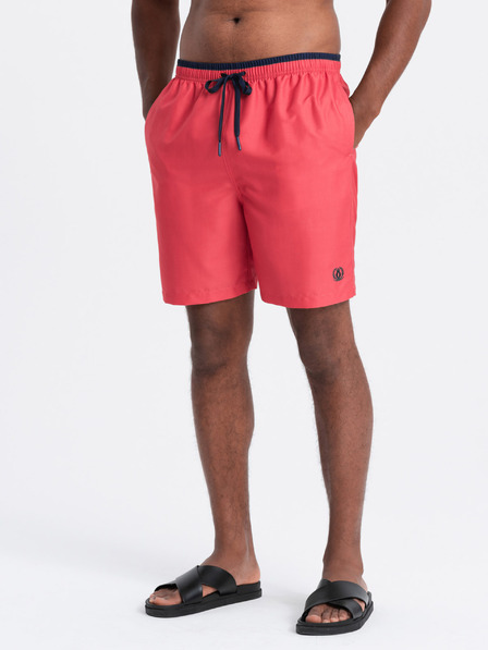 Ombre Clothing Koralové pánske rebrované plavky Ombre Clothing