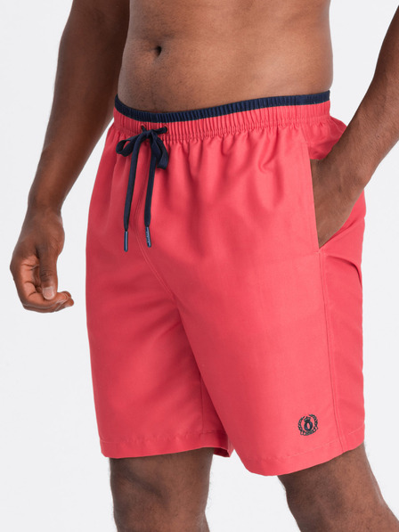 Ombre Clothing Koralové pánske rebrované plavky Ombre Clothing