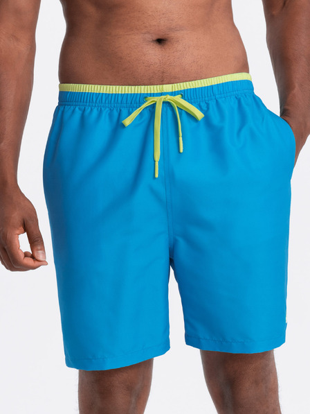 Ombre Clothing Modré pánske rebrované plavky Ombre Oblečenie