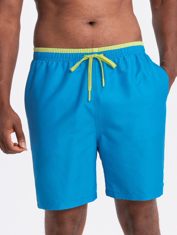 Ombre Clothing Modré pánske rebrované plavky Ombre Oblečenie