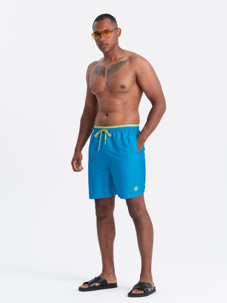 Ombre Clothing Modré pánske rebrované plavky Ombre Oblečenie