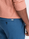 Ombre Clothing Modré pánske chino nohavice s plátnom Ombre Clothing