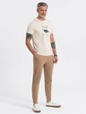 Ombre Clothing Hnedé pánske jogger nohavice Ombre Oblečenie