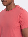 Ombre Clothing Koralové pánske základné tričko Ombre Clothing