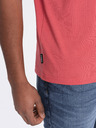 Ombre Clothing Koralové pánske základné tričko Ombre Clothing