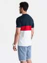 Ombre Clothing Bielo-modré pánske tričko Ombre Clothing