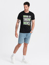 Ombre Clothing Čierne pánske bavlnené tričko Ombre Clothing