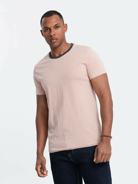 Ombre Clothing Ružové pánske tričko Ombre Oblečenie