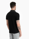Ombre Clothing Čierne pánske polo tričko bez gombíkov Ombre Clothing