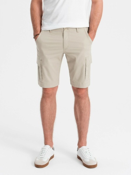 Ombre Clothing Béžové pánske Cargo šortky Ombre Oblečenie