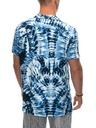 Ombre Clothing Modré biele pánske vzorované tričko s krátkym rukávom Ombre Clothing