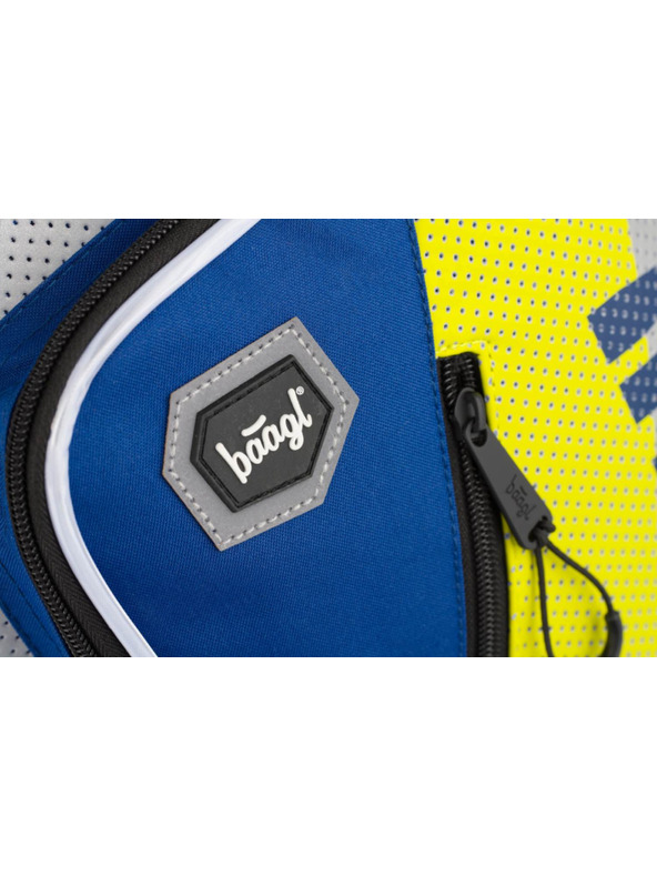 BAAGL  Modrý školský batoh kockový neónový Baagl