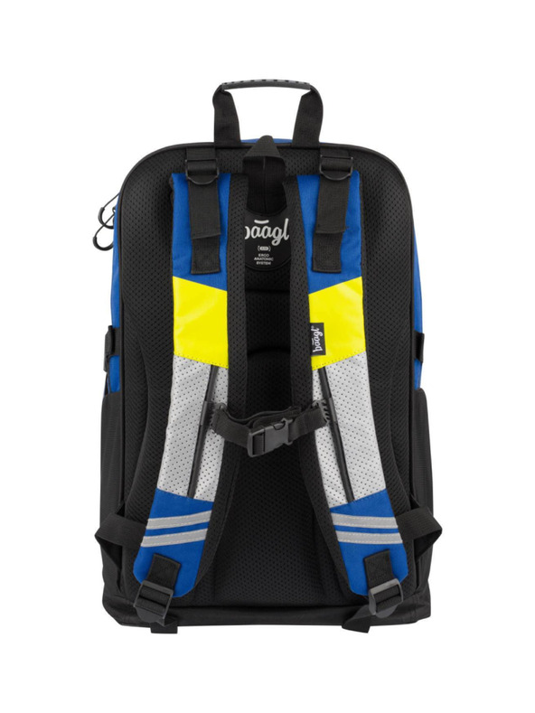 BAAGL  Modrý školský batoh kockový neónový Baagl