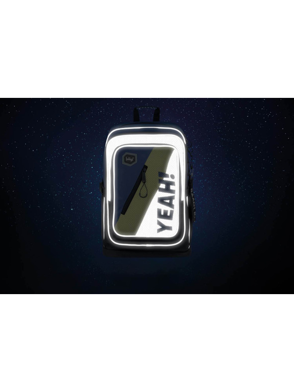 BAAGL  Modrý školský batoh kockový neónový Baagl