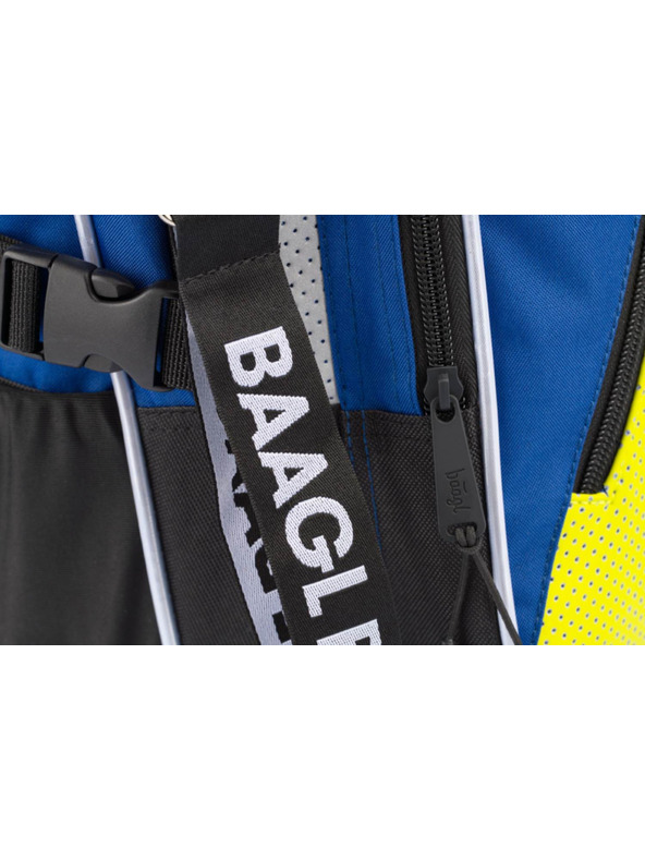 BAAGL  Modrý školský batoh kockový neónový Baagl