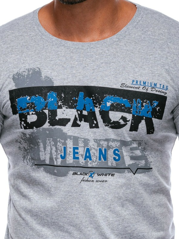 Edoti Pánske tričko s potlačou - šedé EDOTI