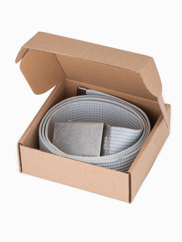 Ombre Clothing Pánsky látkový opasok - sivý A029 Ombre Clothing