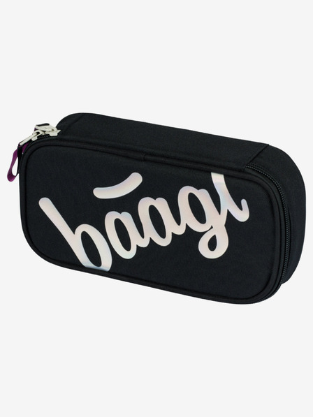 BAAGL  Čierny školský peračník Baagl Metallic Holo