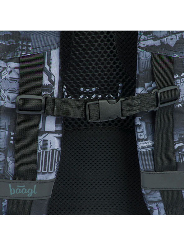 BAAGL  Šedý školský batoh Baagl Core Technic