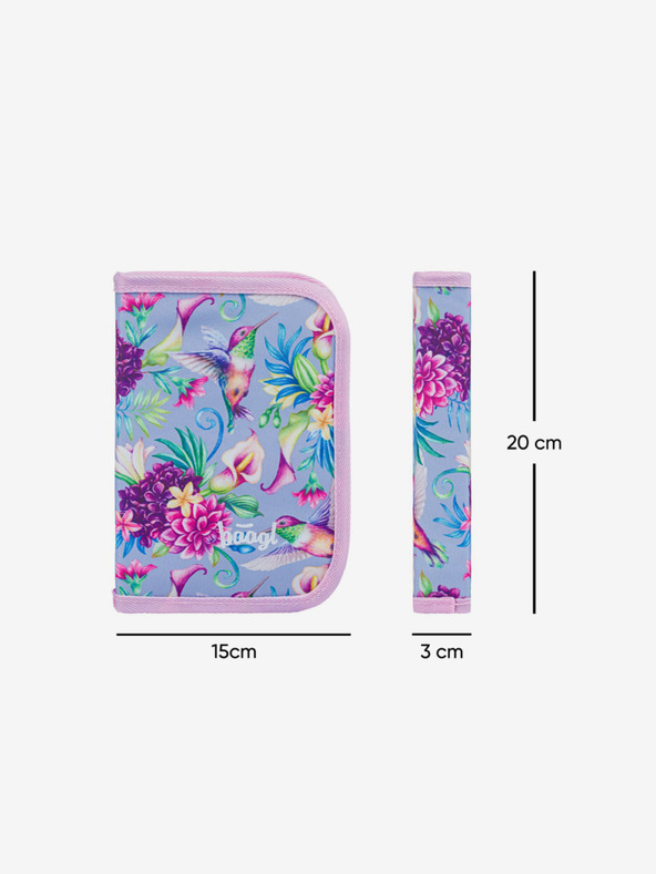 BAAGL  Fialový školský jednoposchodový peračník Baagl Kolibrík