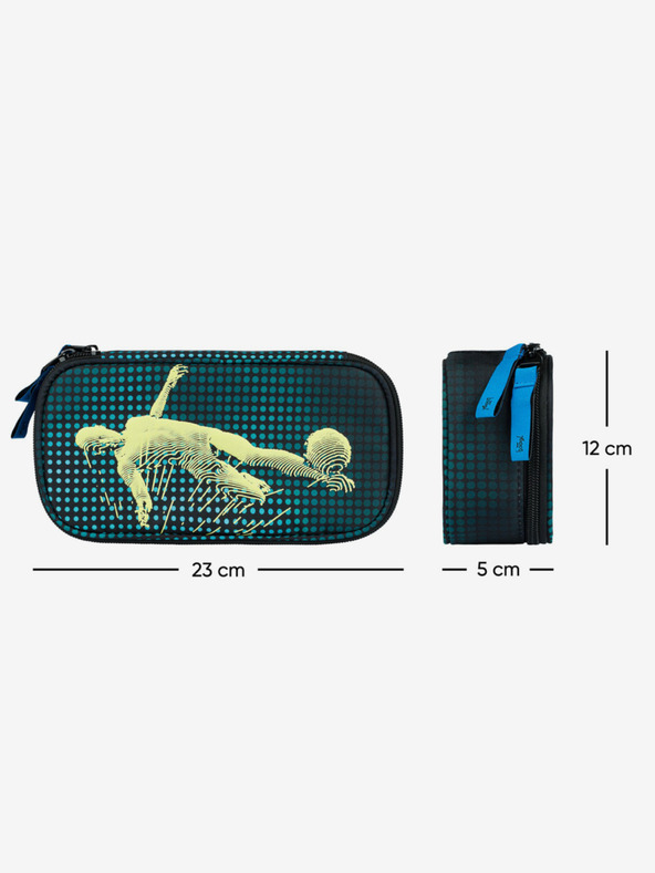 BAAGL  Zelený školský peračník etue Baagl Futbalista