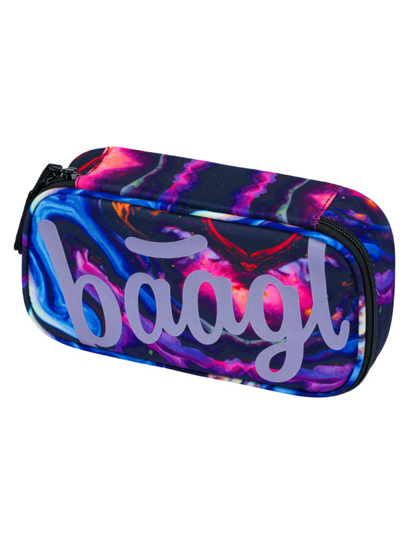 BAAGL  Fialový školský set - batoh, penál, taška Baagl Core Marble