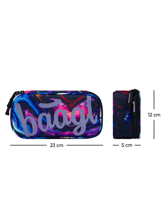 BAAGL  Fialový školský set - batoh, penál, taška Baagl Core Marble