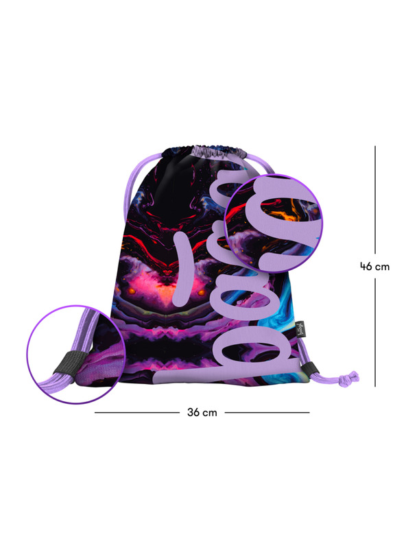 BAAGL  Fialový školský set - batoh, penál, taška Baagl Core Marble