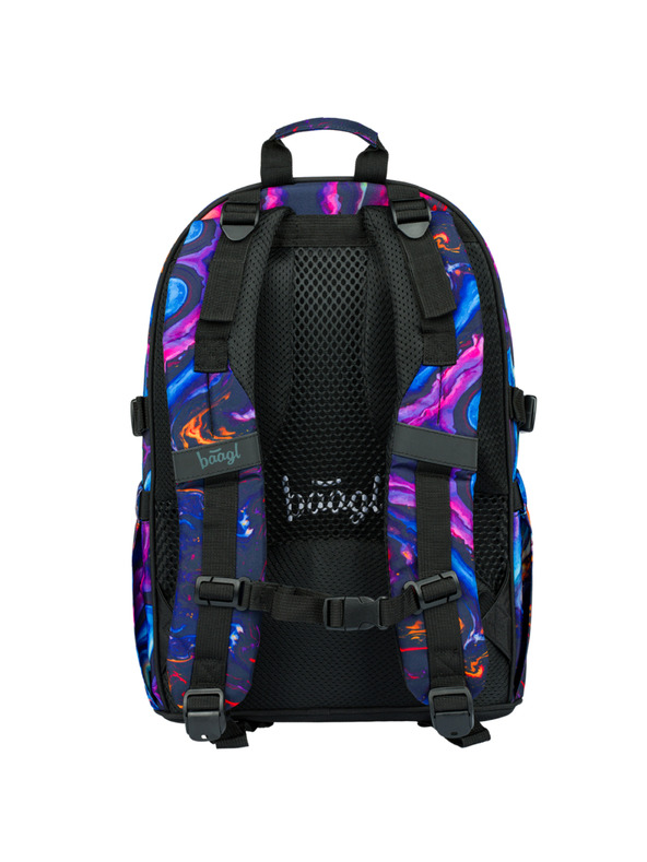 BAAGL  Fialový školský set - batoh, penál, taška Baagl Core Marble